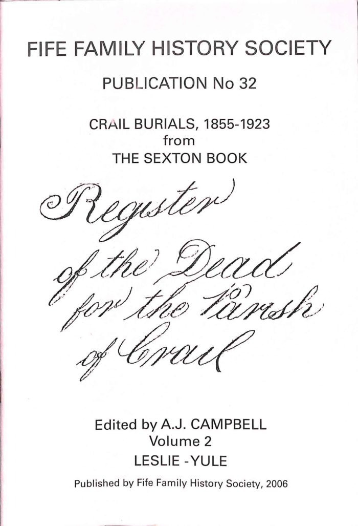 Publication No 32, Crail Burials 1855-1923