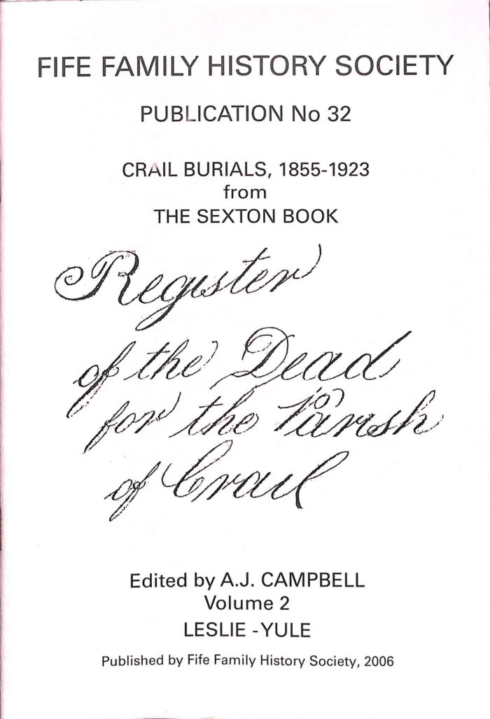 Publication No 32, Crail Burials 1855-1923